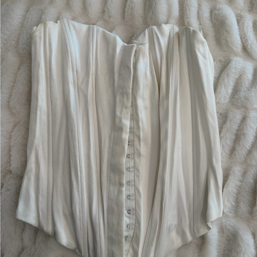 Zara Cream Strapless Corset Top